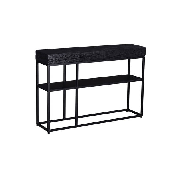 Giga Meubel - Sidetable Zwart Hout - 120x30x80cm - IJzer - Pure Black