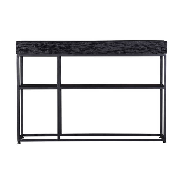 Giga Meubel - Sidetable Zwart Hout - 120x30x80cm - IJzer - Pure Black