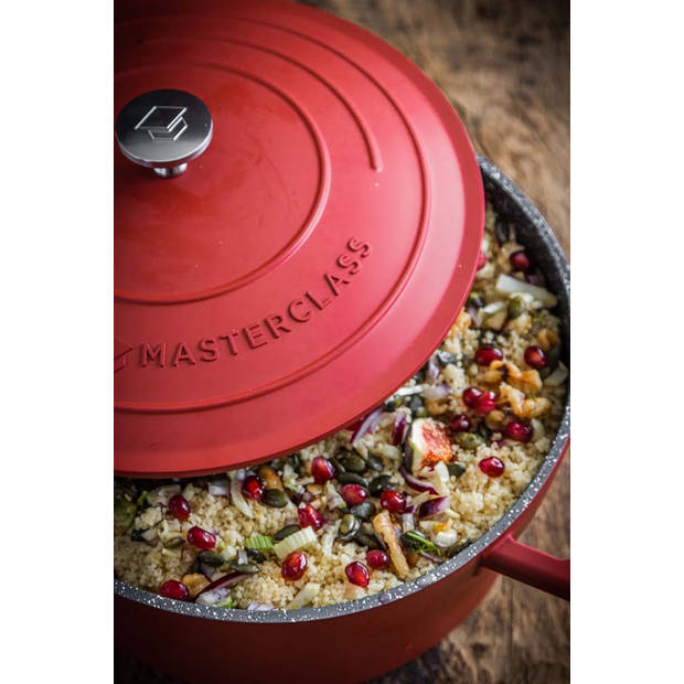 Braadpan, 28cm - 5 L - Rood - Lichtgewicht - Levenslange garantie - Geschikt voor inductie - MasterClass