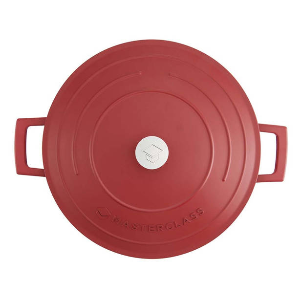 Braadpan, 28cm - 5 L - Rood - Lichtgewicht - Levenslange garantie - Geschikt voor inductie - MasterClass