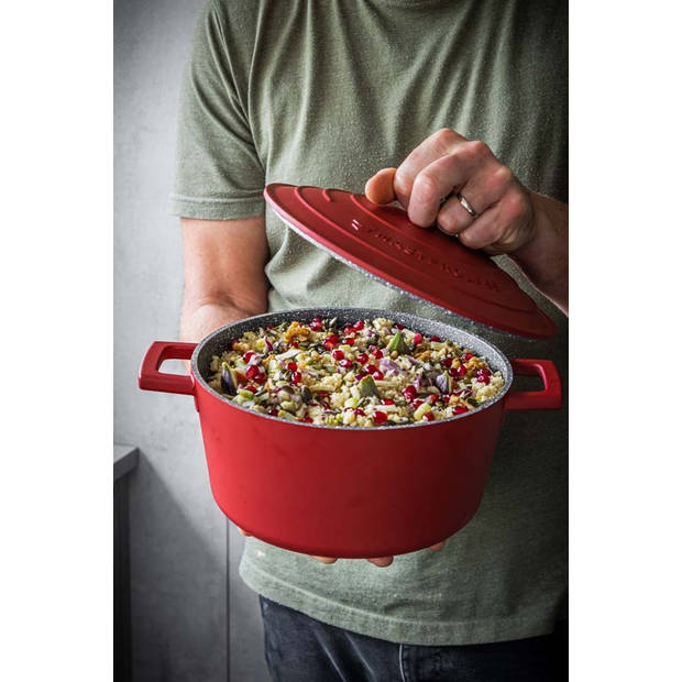 Braadpan, 28cm - 5 L - Rood - Lichtgewicht - Levenslange garantie - Geschikt voor inductie - MasterClass