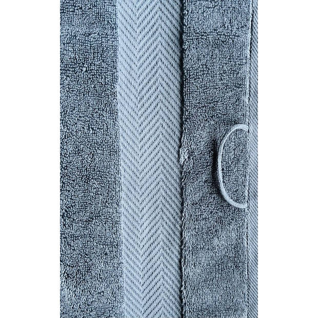 PTMD Luxe Handdoeken - Badhanddoek - 100% katoen - 600 g/m² - 50 x 100 cm- Grijs - Set Van 2