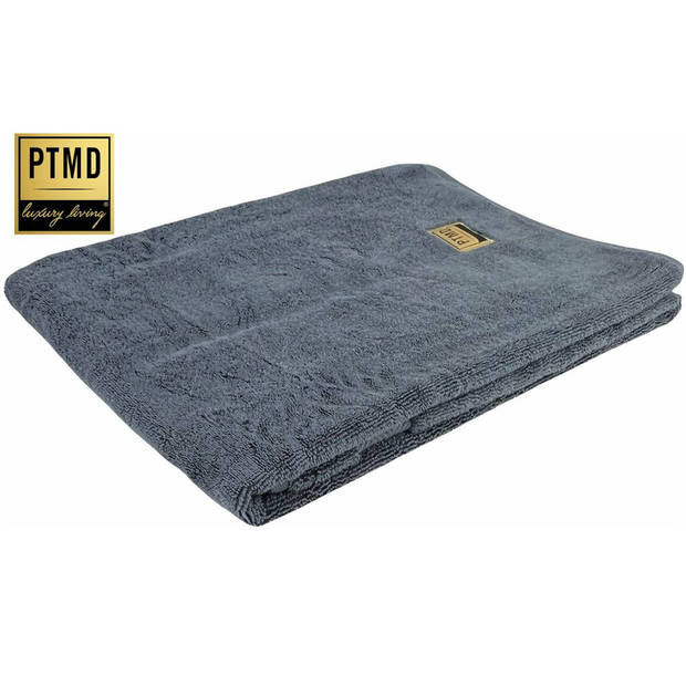 PTMD Luxe Handdoeken - Badhanddoek - 100% katoen - 600 g/m² - 50 x 100 cm- Grijs - Set Van 2
