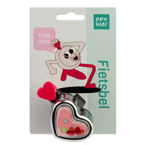 PexKids Fietsbel Hartje chroom-roze