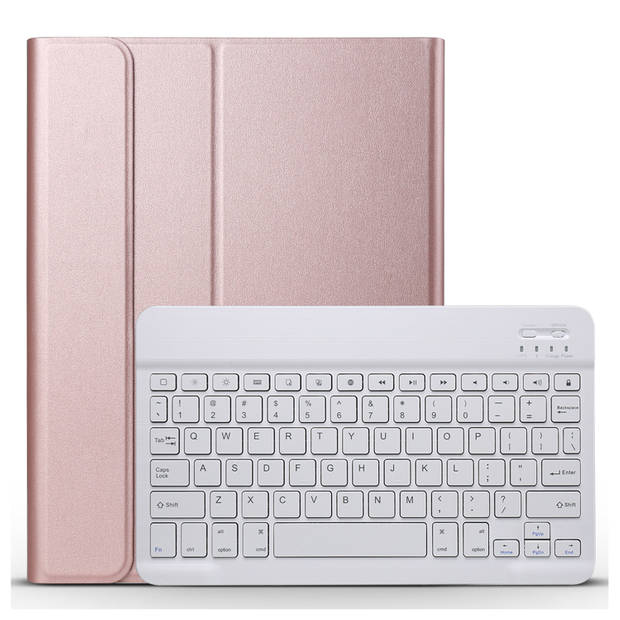 Basey iPad 10 (2022) Toetsenbord Hoes Book Case - iPad 2022 Toetsenbord Hoesje Keyboard Cover - Rosé Goud