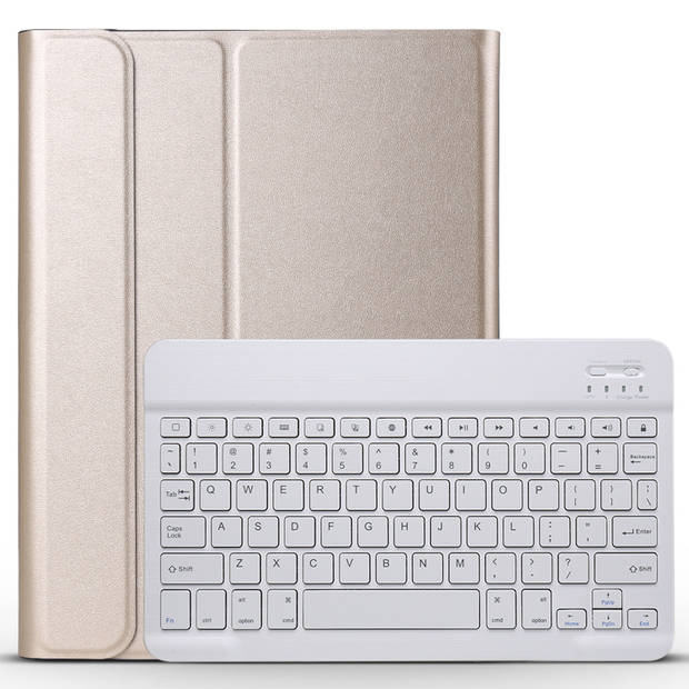 Basey iPad 10 (2022) Toetsenbord Hoes Book Case - iPad 2022 Toetsenbord Hoesje Keyboard Cover - Goud