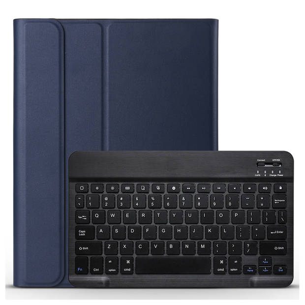 Basey iPad 10 (2022) Toetsenbord Hoes Book Case - iPad 2022 Toetsenbord Hoesje Keyboard Cover - Donkerblauw