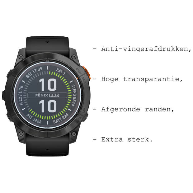 Basey Garmin Fenix 7X Pro Screenprotector Tempered Glass Beschermglas - Garmin Fenix 7X Pro Screen Protector