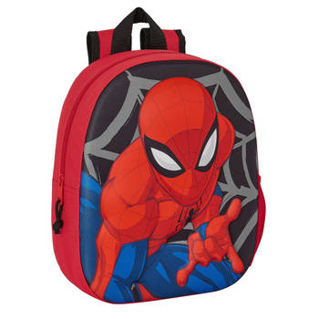 3D-schoolrugzak Spider-Man Zwart Rood 27 x 33 x 10 cm