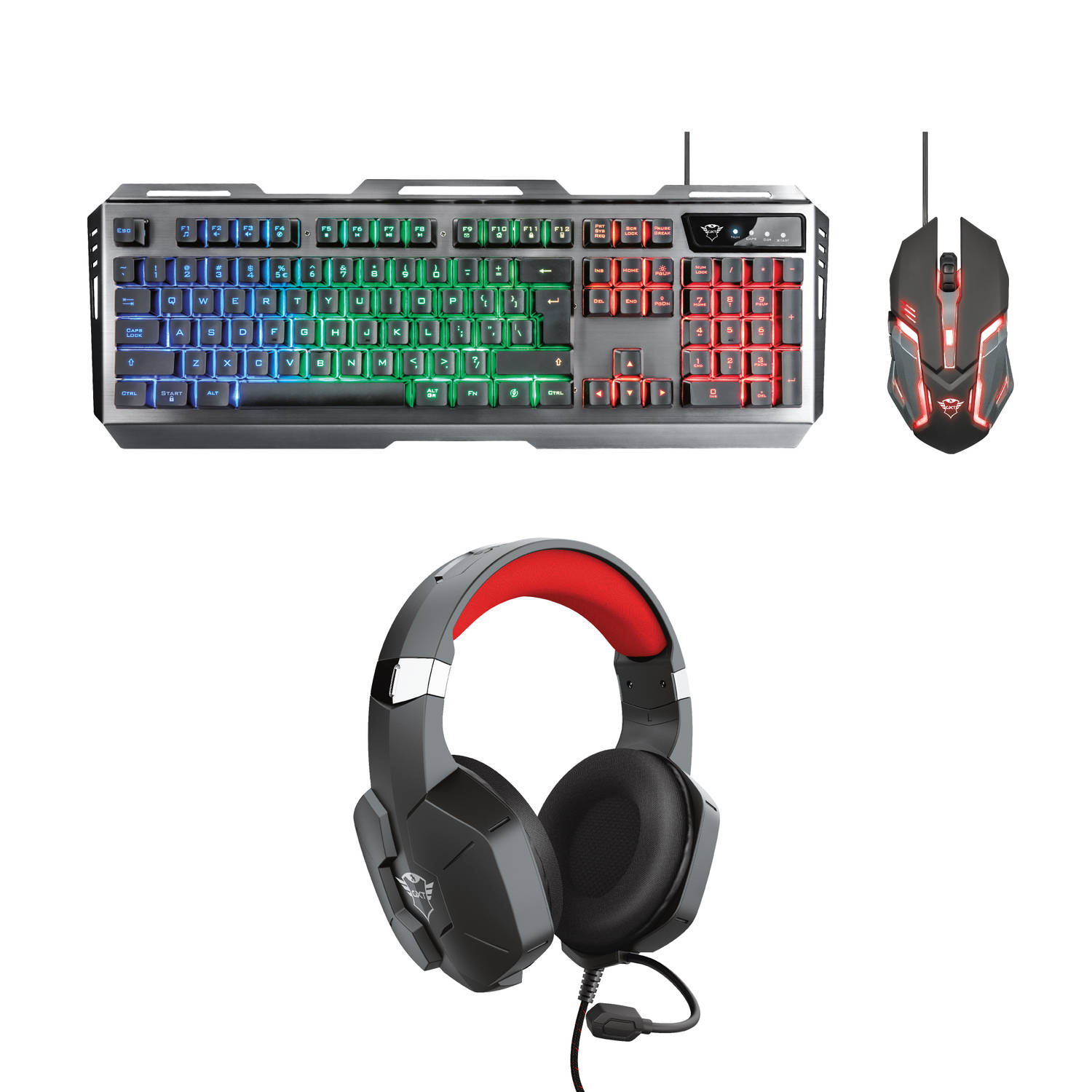 Trust GXT Caral - Beginner Gaming Combo - Headset - Toetsenbord QWERTY US - Muis