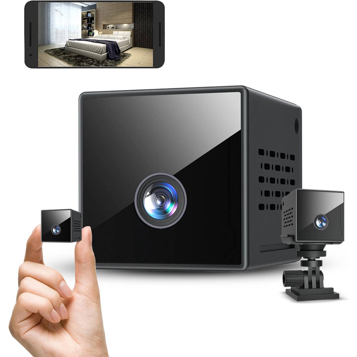 Nince Mini Spy Camera met WIFI en App - Beveiligingscamera met Bewegingsdetectie - Bewakingscamera voor Binnen
