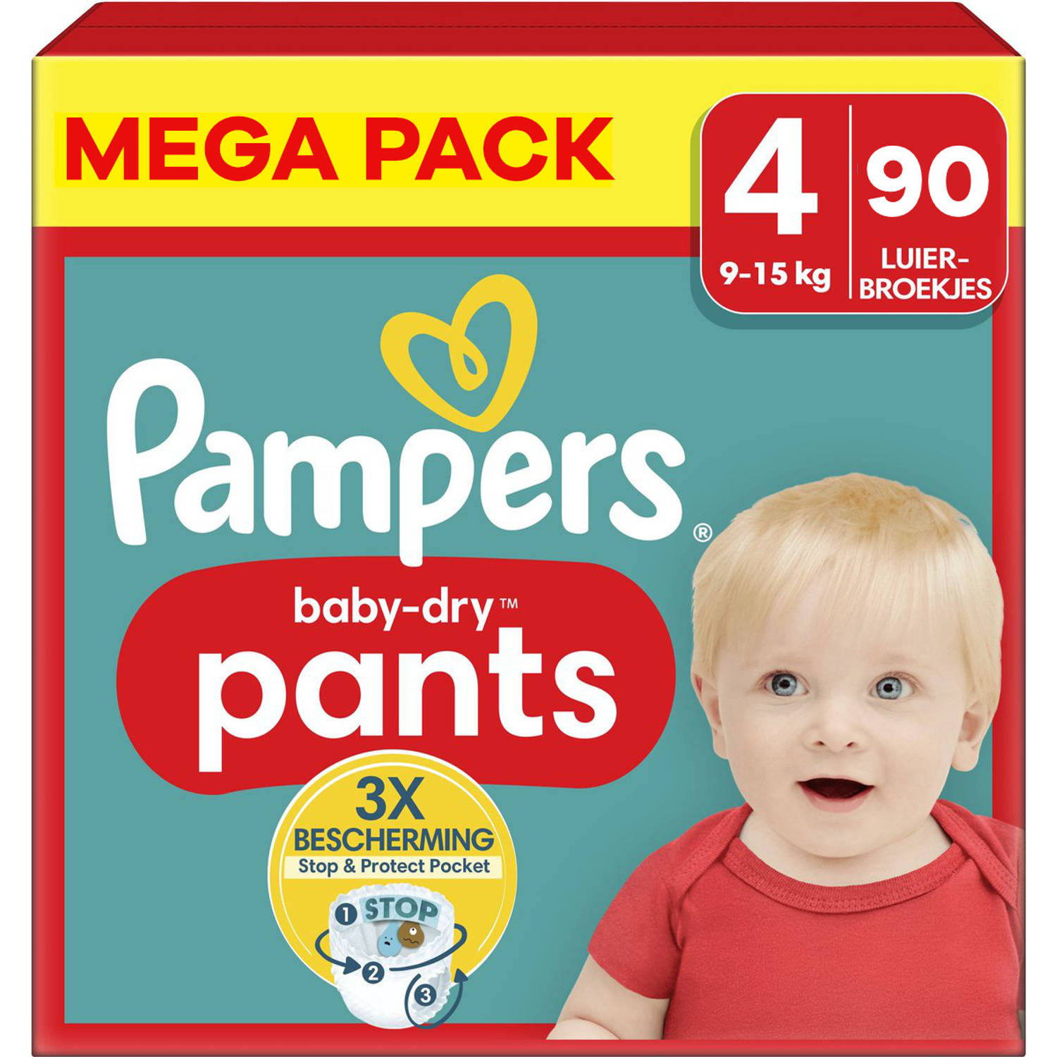 Pampers Baby Dry Pants Maat 4 Mega Pack 90 stuks 9-15 KG