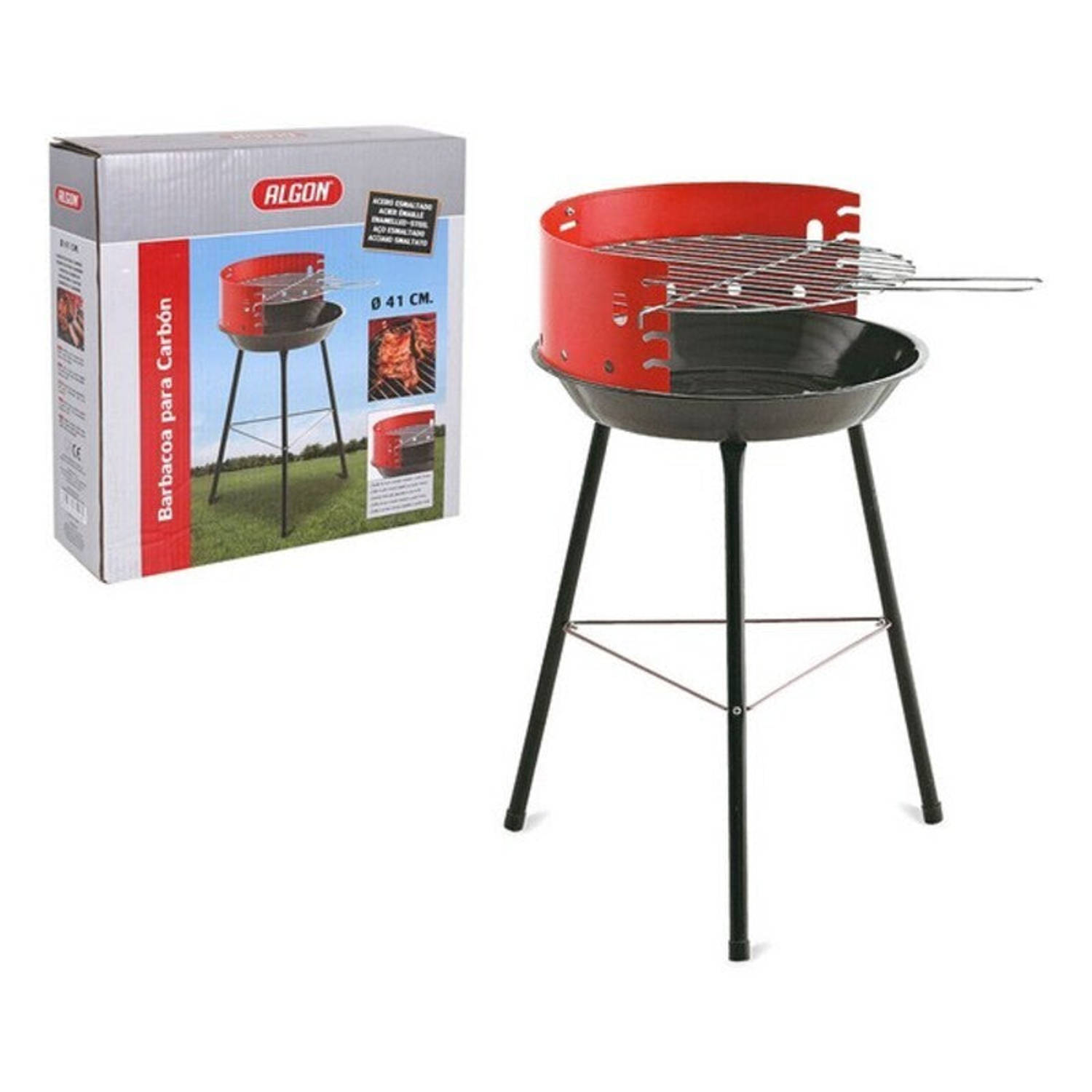 Houtskoolbarbecue met Poten Algon Rond Rood Zwart (ø 41 cm)