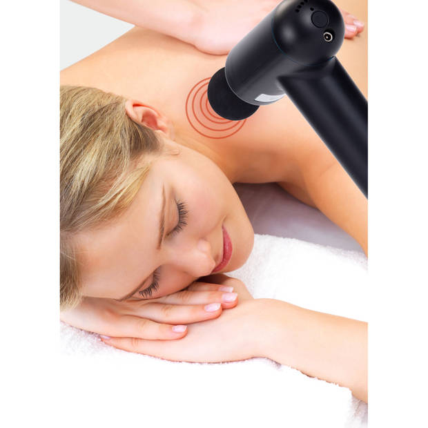 Oplaadbaar massagepistool met 4 massagekoppen Melissa Zwart