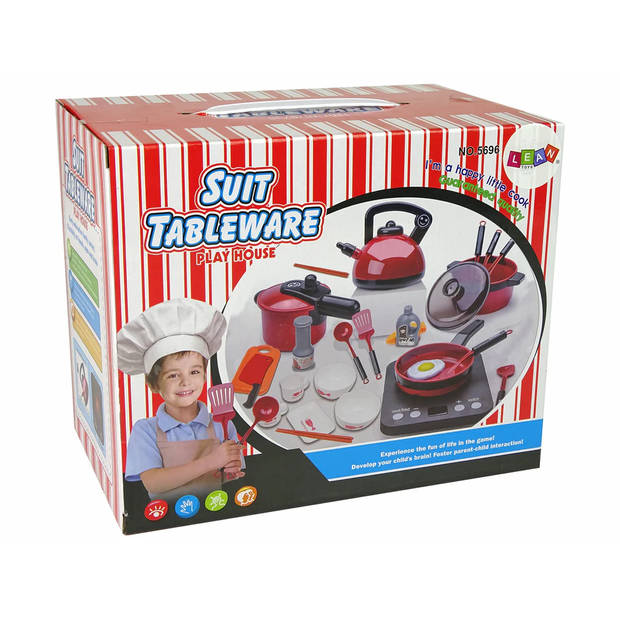 31 delige speelgoedkeuken accessoire set met inductieplaat Met geluid en licht