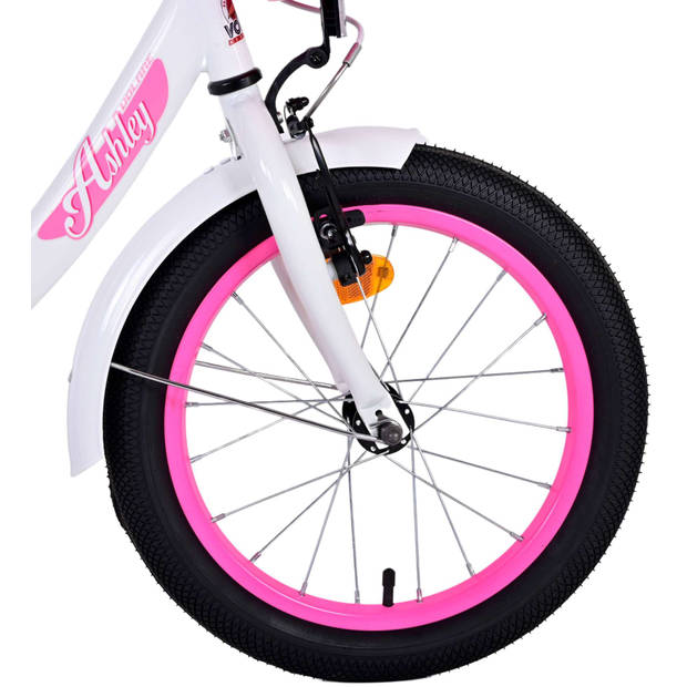 Volare Meisjesfiets Ashley 16 Inch 23 cm Meisjes Terugtraprem Wit/Roze