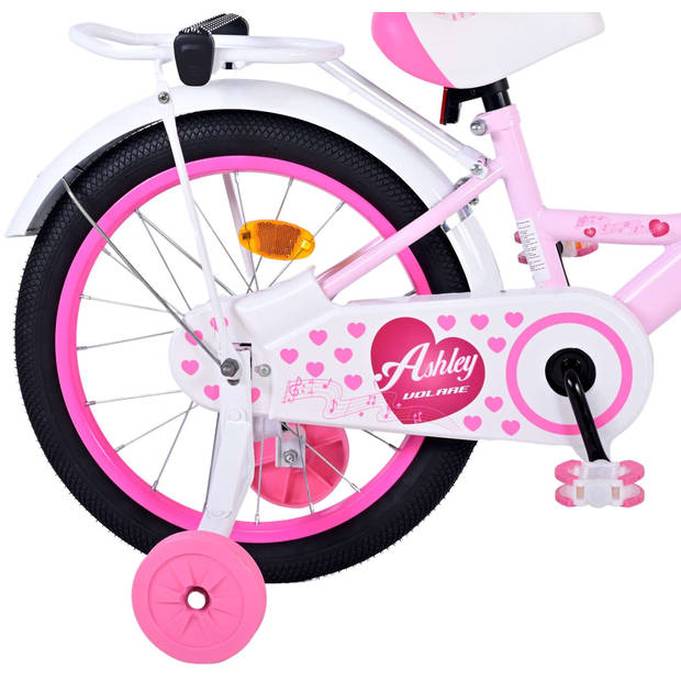 Volare Meisjesfiets Ashley 18 Inch 25 cm Meisjes Terugtraprem Lichtroze/Wit