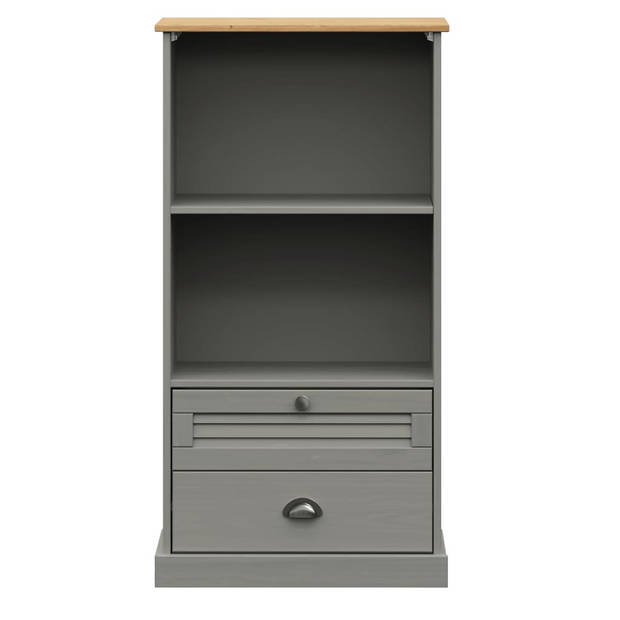 vidaXL Boekenkast VIGO 60x35x114,5 cm massief grenenhout grijs