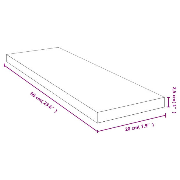 vidaXL Wandschap 60x20x2,5 cm bamboe