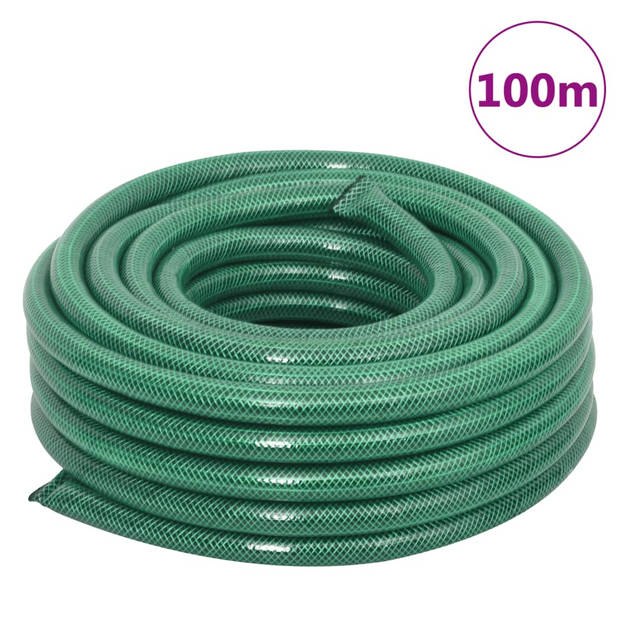vidaXL Tuinslang met koppelingsset 0,75'' 100 m PVC groen