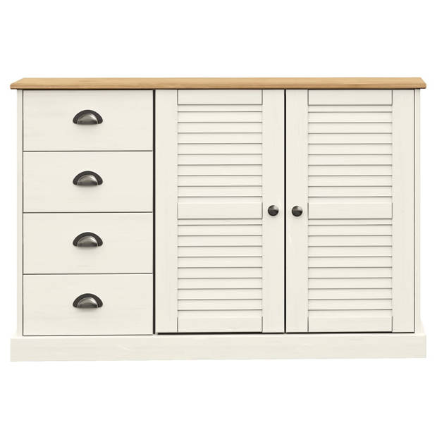 The Living Store VIGO Dressoir - 113 x 40 x 75 cm - Massief grenenhout - Wit