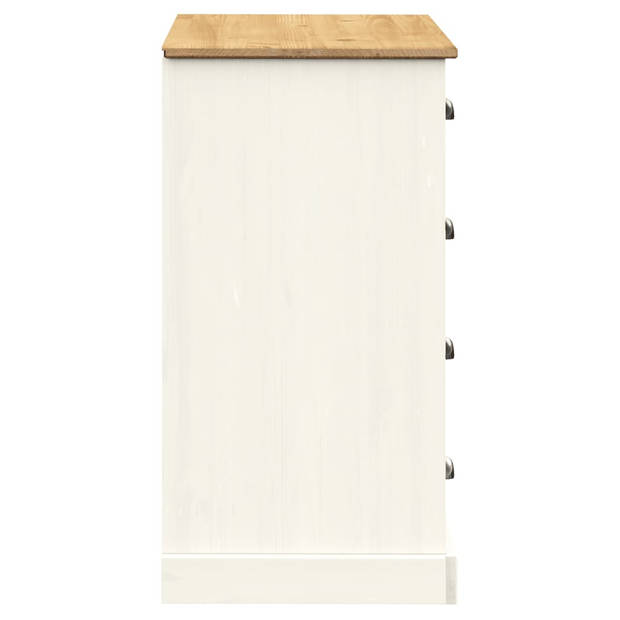 The Living Store VIGO Dressoir - 113 x 40 x 75 cm - Massief grenenhout - Wit