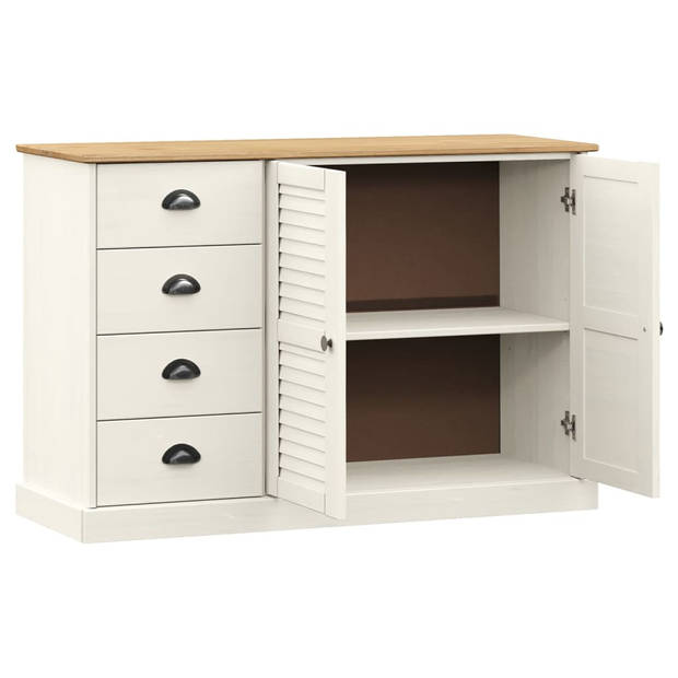 The Living Store VIGO Dressoir - 113 x 40 x 75 cm - Massief grenenhout - Wit