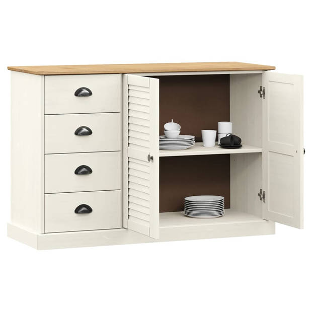 The Living Store VIGO Dressoir - 113 x 40 x 75 cm - Massief grenenhout - Wit