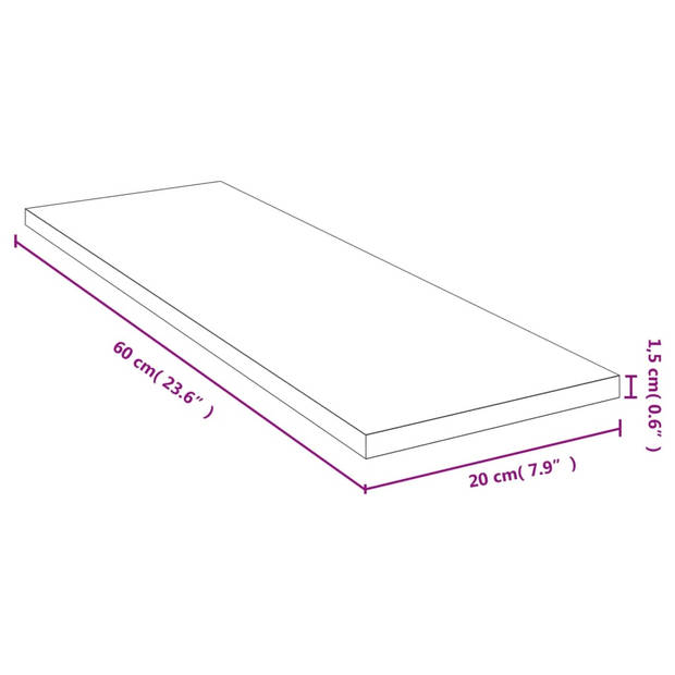 vidaXL Wandschap 60x20x1,5 cm bamboe