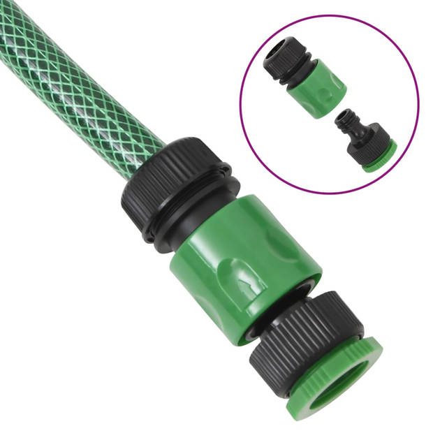 vidaXL Tuinslang met koppelingsset 0,5'' 50 m PVC groen