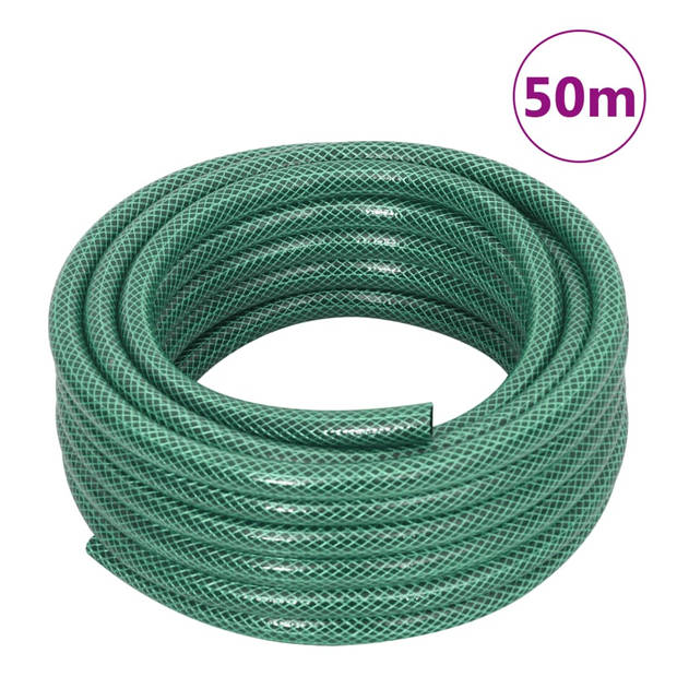 vidaXL Tuinslang met koppelingsset 0,5'' 50 m PVC groen