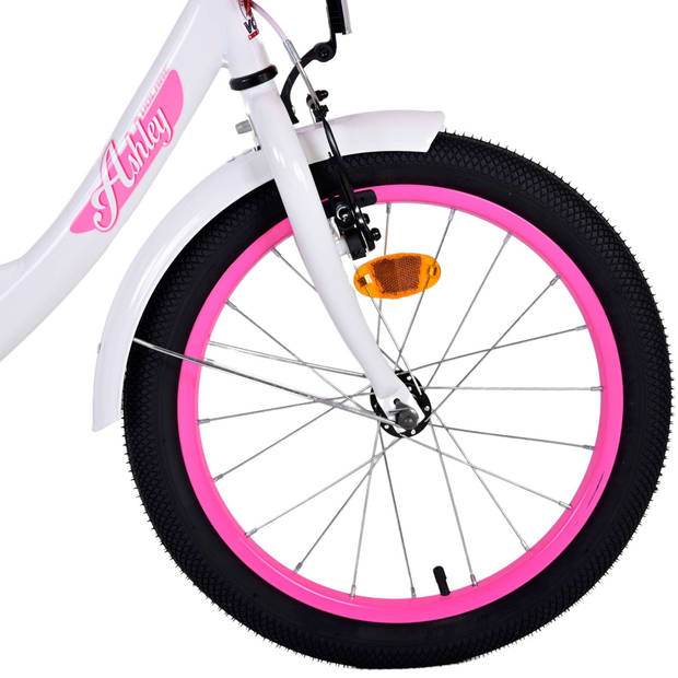 Volare Meisjesfiets Ashley 18 Inch 25 cm Meisjes Terugtraprem Wit/Roze