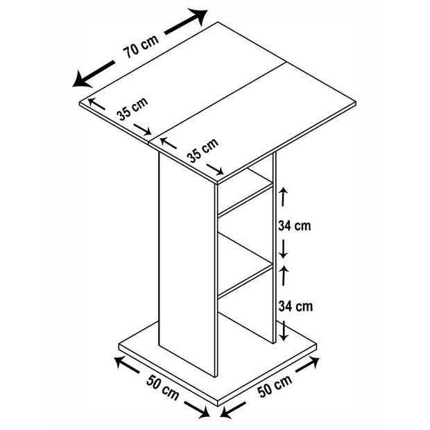 Bofus kantoor wandkast met tafelblad 3 planken zwart.