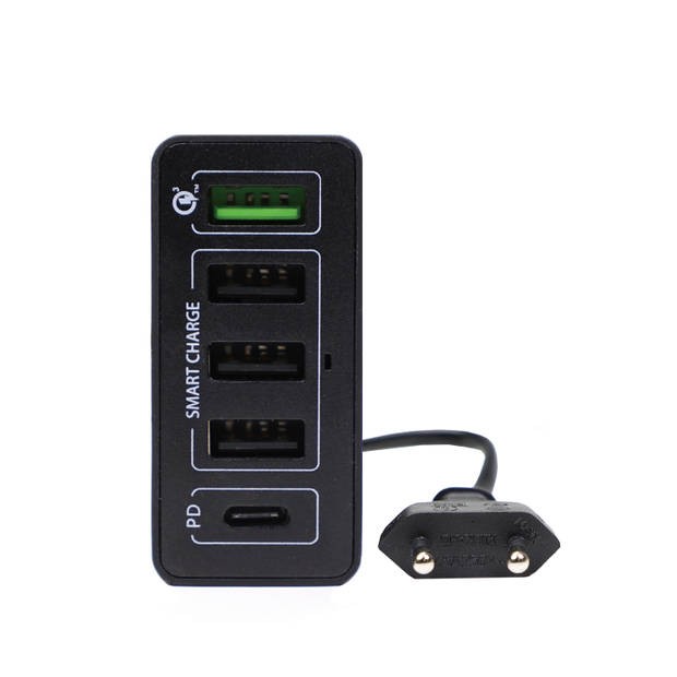 4smarts Mains Charging Station VoltPlug Power Delivery & QC3.0 60W black