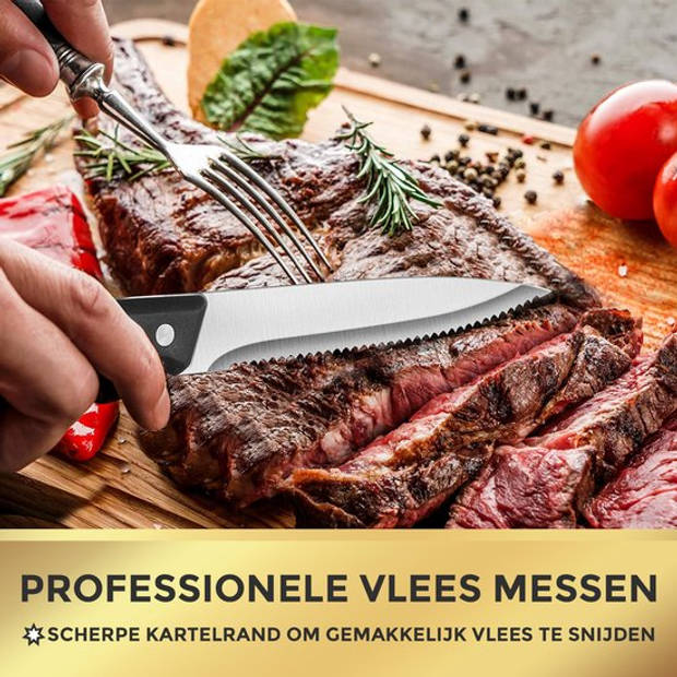 Nince Bestekset (72-delig) 12 Pers - Vaatwasserbestendig - Zilver RVS - Messen Lepels Steak-messen Vorken