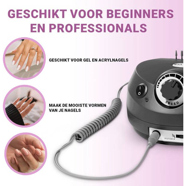 Professionele Nagelfrees Machine Van Hoge Kwaliteit - Hand / Voet Pedaal - Complete set - Zwart