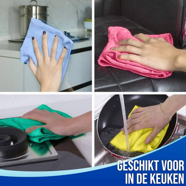 Nince Microvezeldoekjes - Set van 12 - Schoonmaakdoekjes 30x30 - Reinigingsdoekjes - Vaatdoekjes