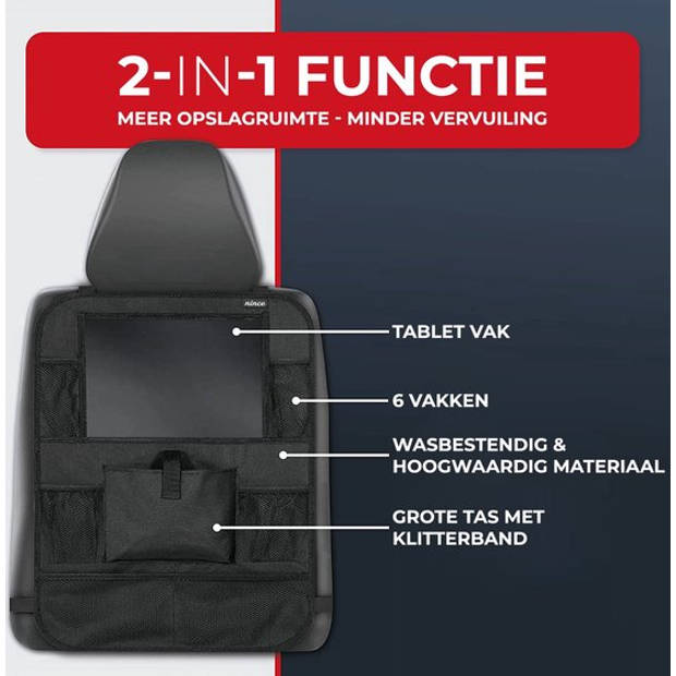 Nince Premium Luxe & Stevige Autostoel Organizer met Tablet Houder - 1 Stuk - Auto Stoel Organiser