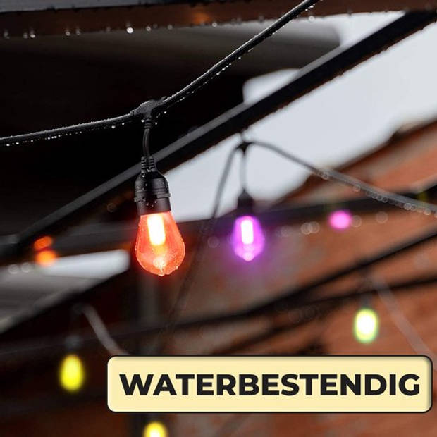 Nince Slimme Tuinverlichting 15 Meter RGB - Sfeerverlichting Voor In De Tuin - Bediening Met Smartphone - E27