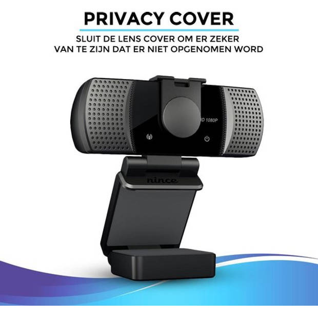 Nince Webcam van hoge Kwaliteit 2021 Model Full HD 1080P - Webcam voor pc / laptop - Webcam met Microfoon