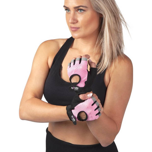 NINN Sports Lady gloves S (Roze) - Dames sporthandschoenen - Grip Gloves - Fitnesshandschoenen