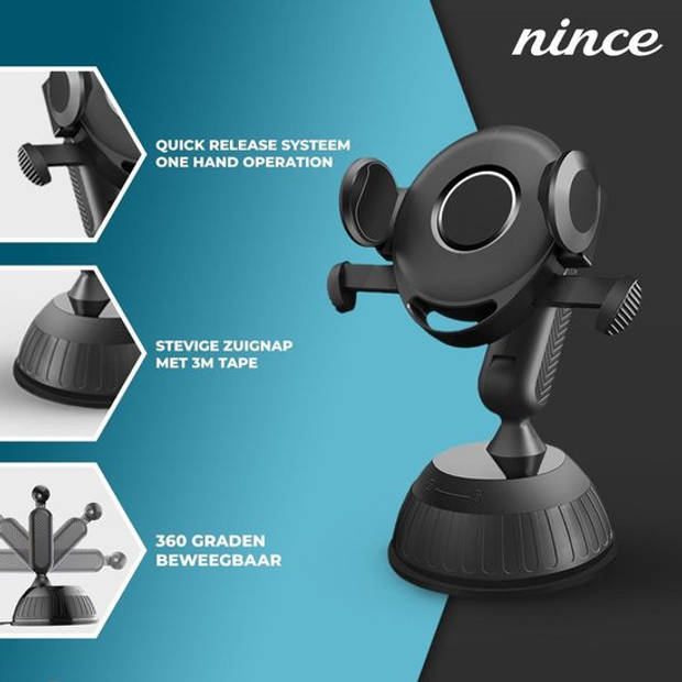 Nince Telefoonhouders Auto Quick Release Systeem - 2022 Model- Auto telefoonhouders