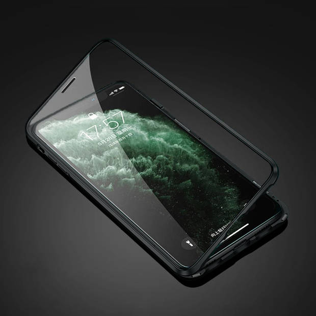Basey iPhone 7 Hoesje Magnetisch Back Cover Case - iPhone 7 Hoes 370 graden Bescherming Case - Zwart