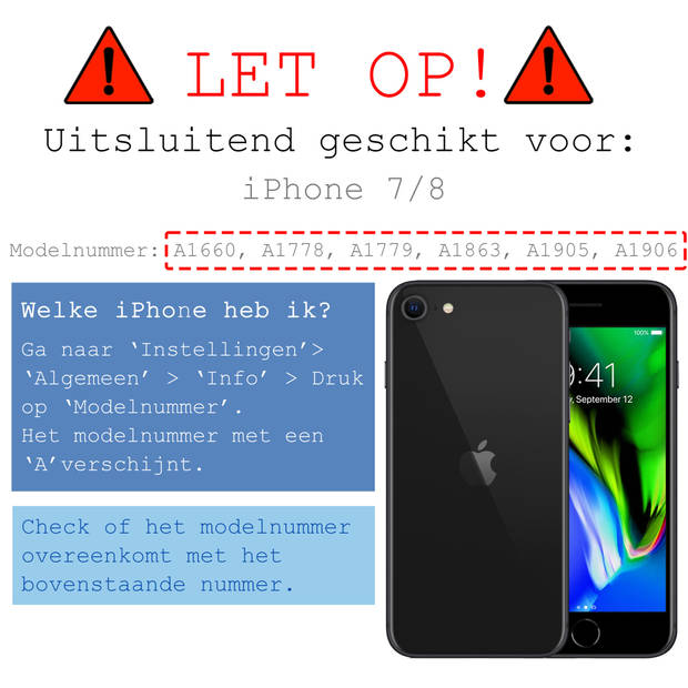 Basey iPhone 7 Hoesje Magnetisch Back Cover Case - iPhone 7 Hoes 370 graden Bescherming Case - Zwart