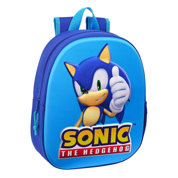 3D-schoolrugzak Sonic Speed Blauw 27 x 33 x 10 cm