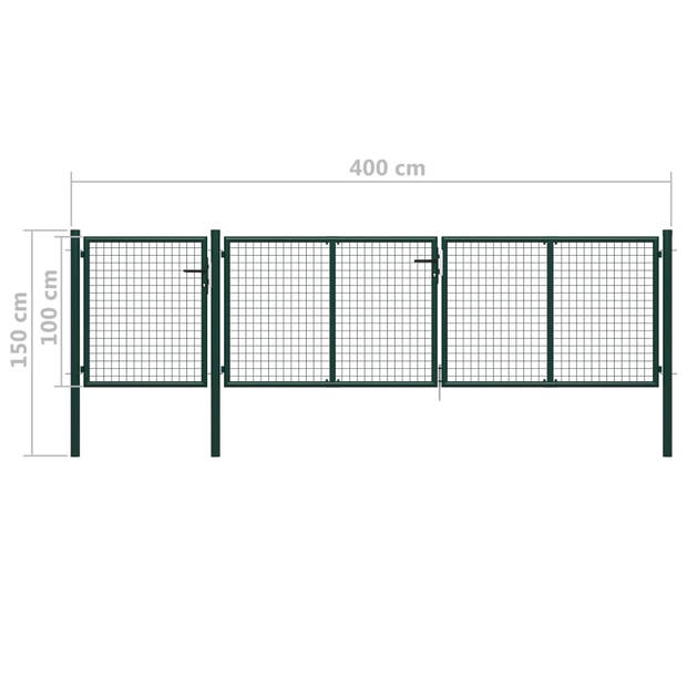 The Living Store Tuinpoort - Staal - 400 x 150 cm - Groen