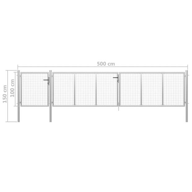 The Living Store Tuinpoorten - Staal - 500 x 150 cm - Robuust - Veilig