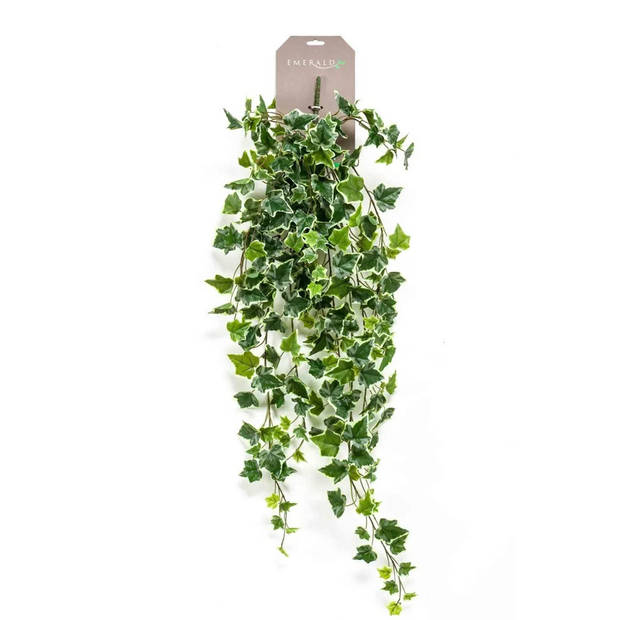 Emerald kunstplant/hangplant - Klimop/hedera - groen/wit - 100 cm lang - Kunstplanten