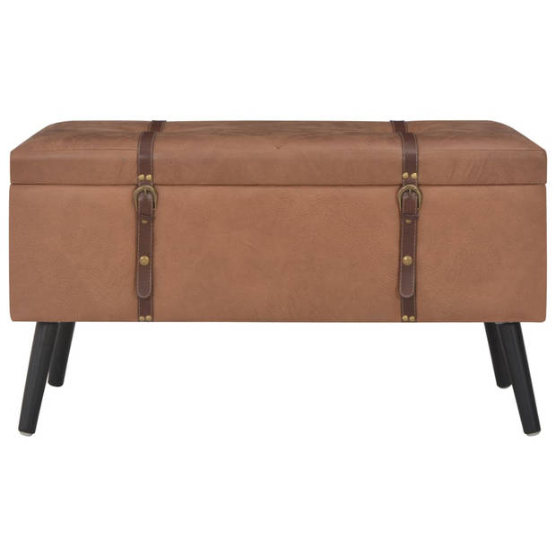 The Living Store Krukkenset - bruin - 85 x 38 x 47 cm - 40 x 33 x 33 cm - PVC - opbergruimte