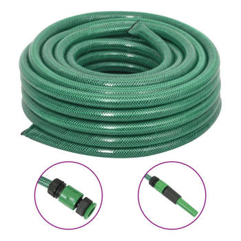 vidaXL Tuinslang met koppelingsset 0,9'' 100 m PVC groen